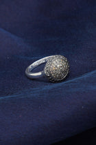 julia 3 ring silver black diamonds cognac diamonds