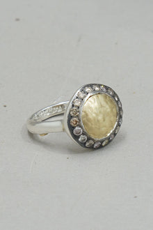 julia 3 ring silver yellow gold cognac diamonds