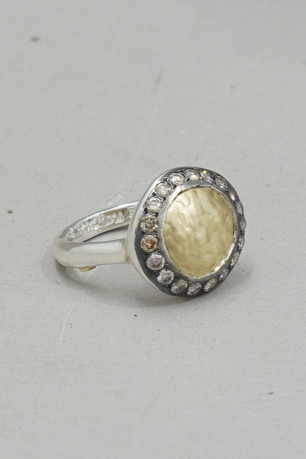 julia 3 ring silver yellow gold cognac diamonds