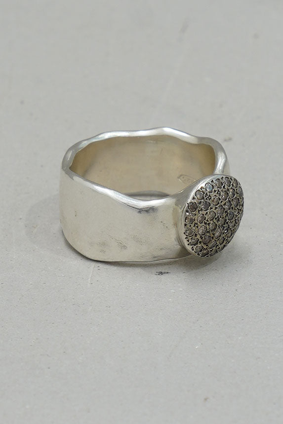addison ring silver cognac diamonds