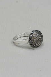 julia 3 ring silver black diamonds cognac diamonds