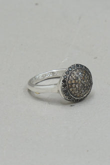 julia 3 ring silver black diamonds cognac diamonds