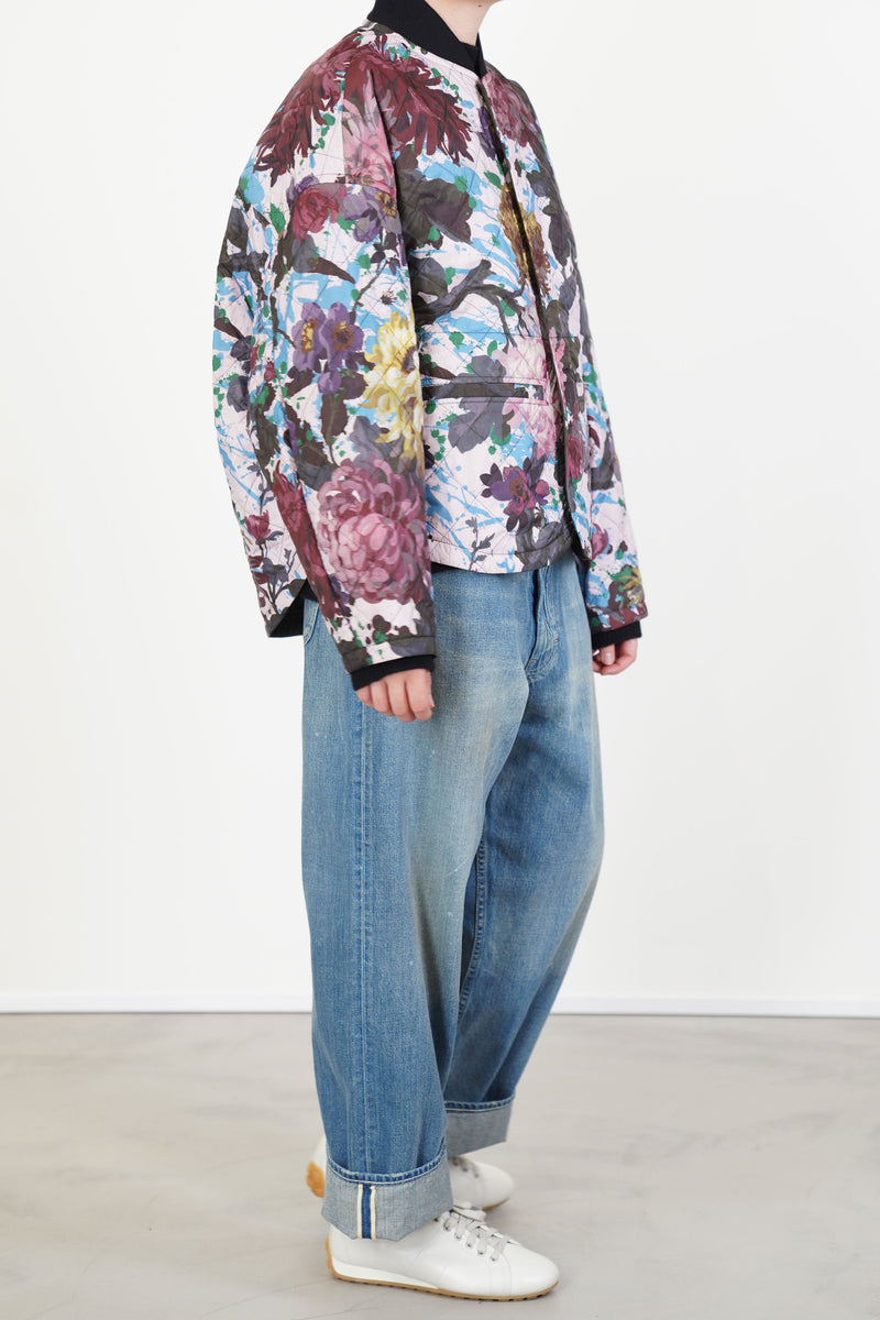 reversible irmi jacket khaki / chrysanthemums rose