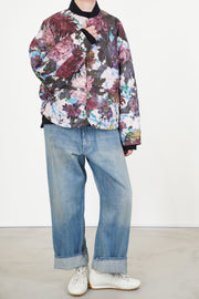 reversible irmi jacket khaki / chrysanthemums rose