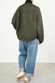 reversible irmi jacket khaki / chrysanthemums rose
