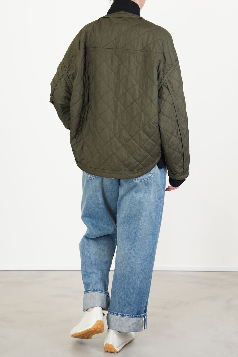 reversible irmi jacket khaki / chrysanthemums rose