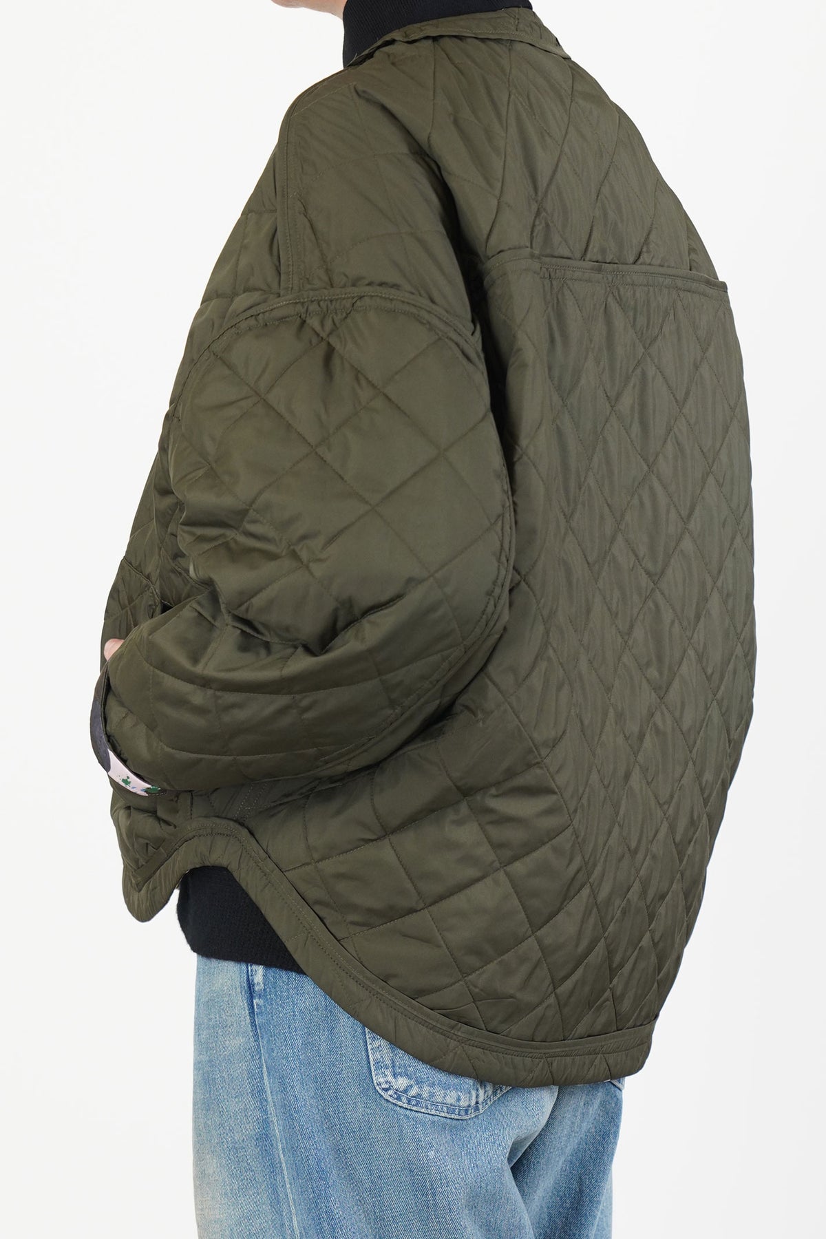reversible irmi jacket khaki / chrysanthemums rose