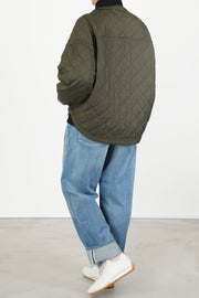 reversible irmi jacket khaki / chrysanthemums rose