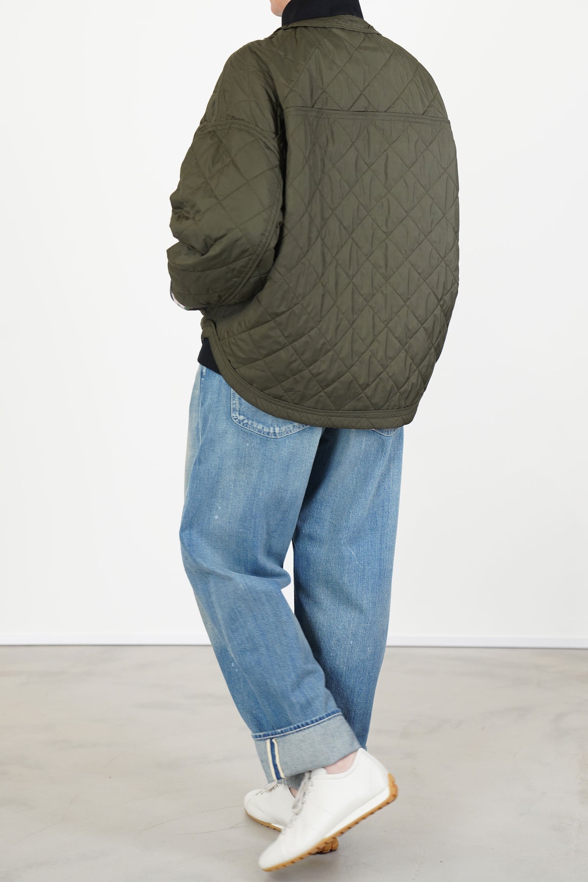 reversible irmi jacket khaki / chrysanthemums rose
