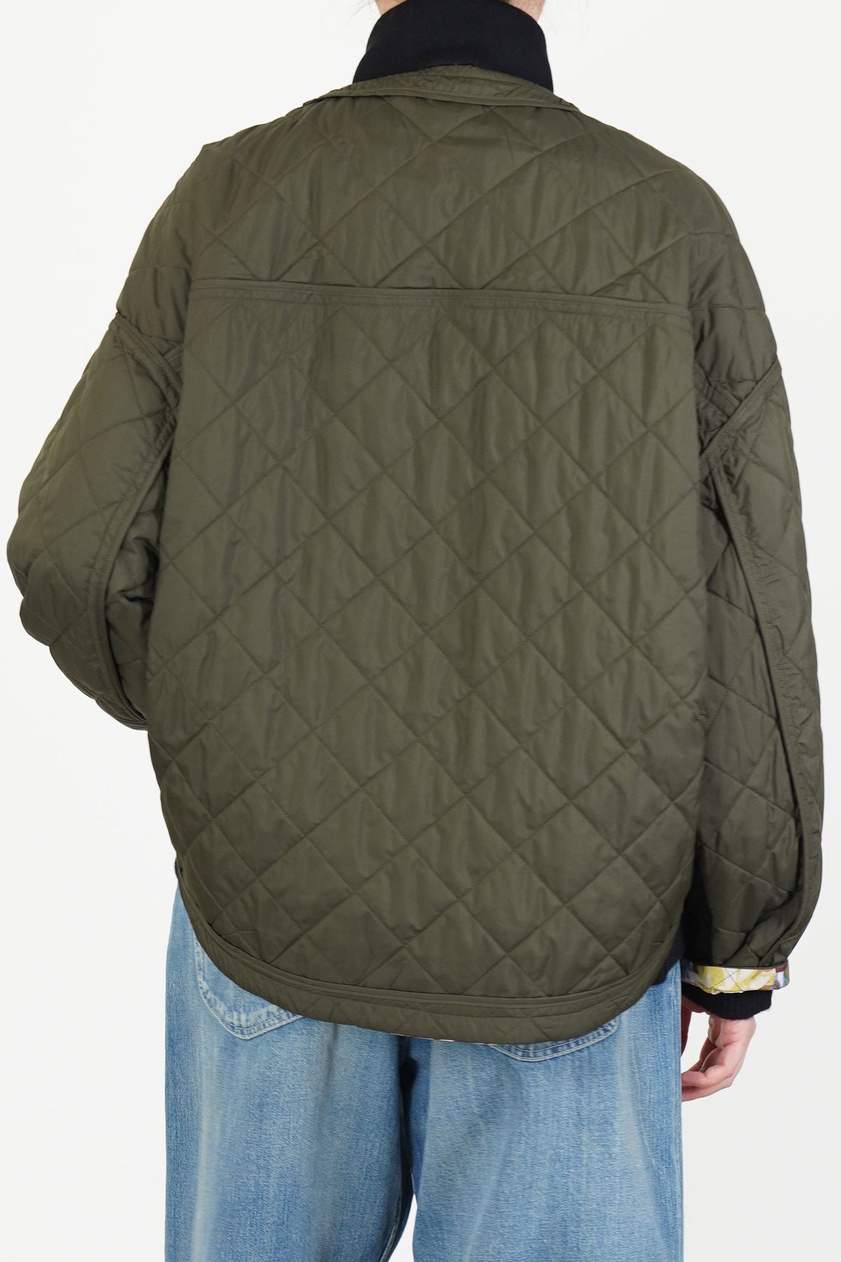 reversible irmi jacket khaki / chrysanthemums rose