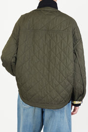 reversible irmi jacket khaki / chrysanthemums rose