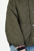 reversible irmi jacket khaki / chrysanthemums rose