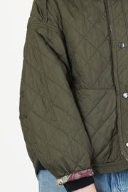 reversible irmi jacket khaki / chrysanthemums rose