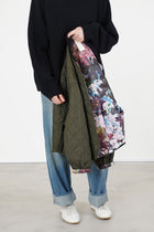 reversible irmi jacket khaki / chrysanthemums rose