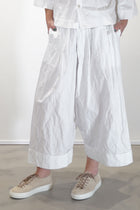 baker trousers crumpled cotton chalk