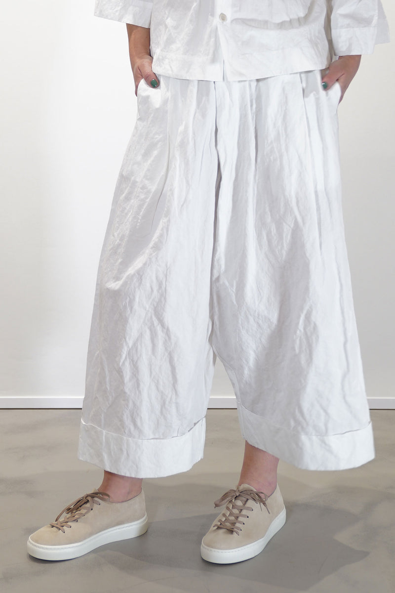 baker trousers crumpled cotton chalk