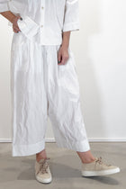 baker trousers crumpled cotton chalk