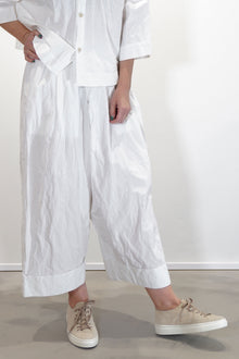 baker trousers crumpled cotton chalk