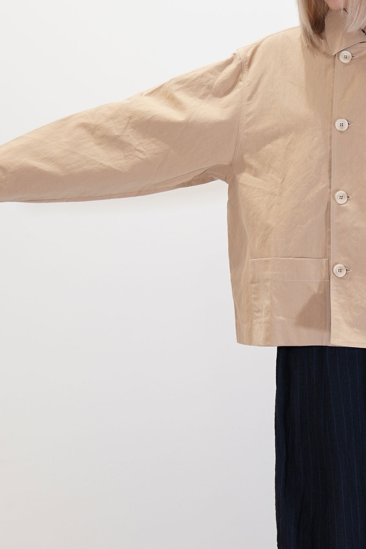 toogood cook jacket paper suiting milky tea | carrousel the store