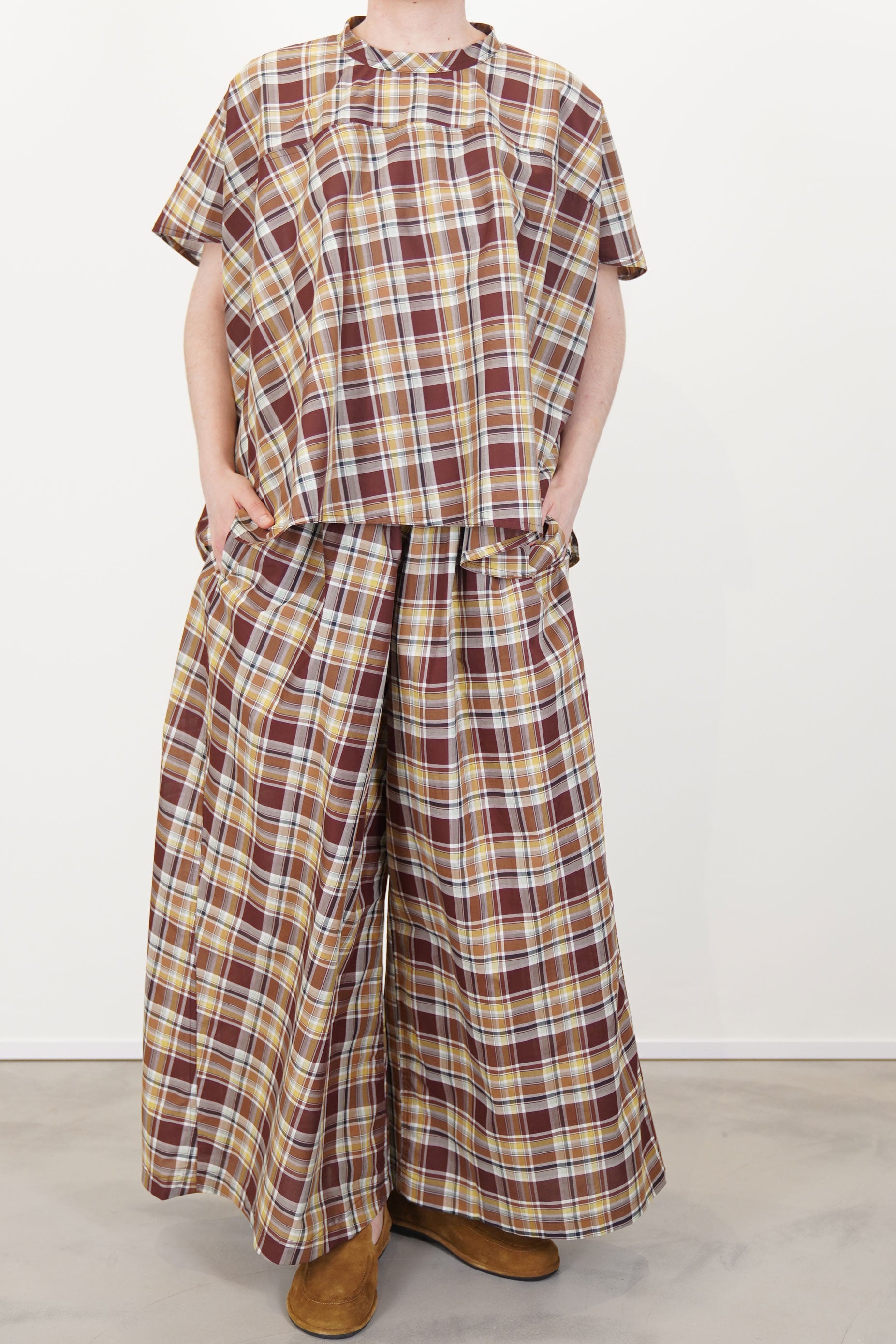 shirt basker check toffee