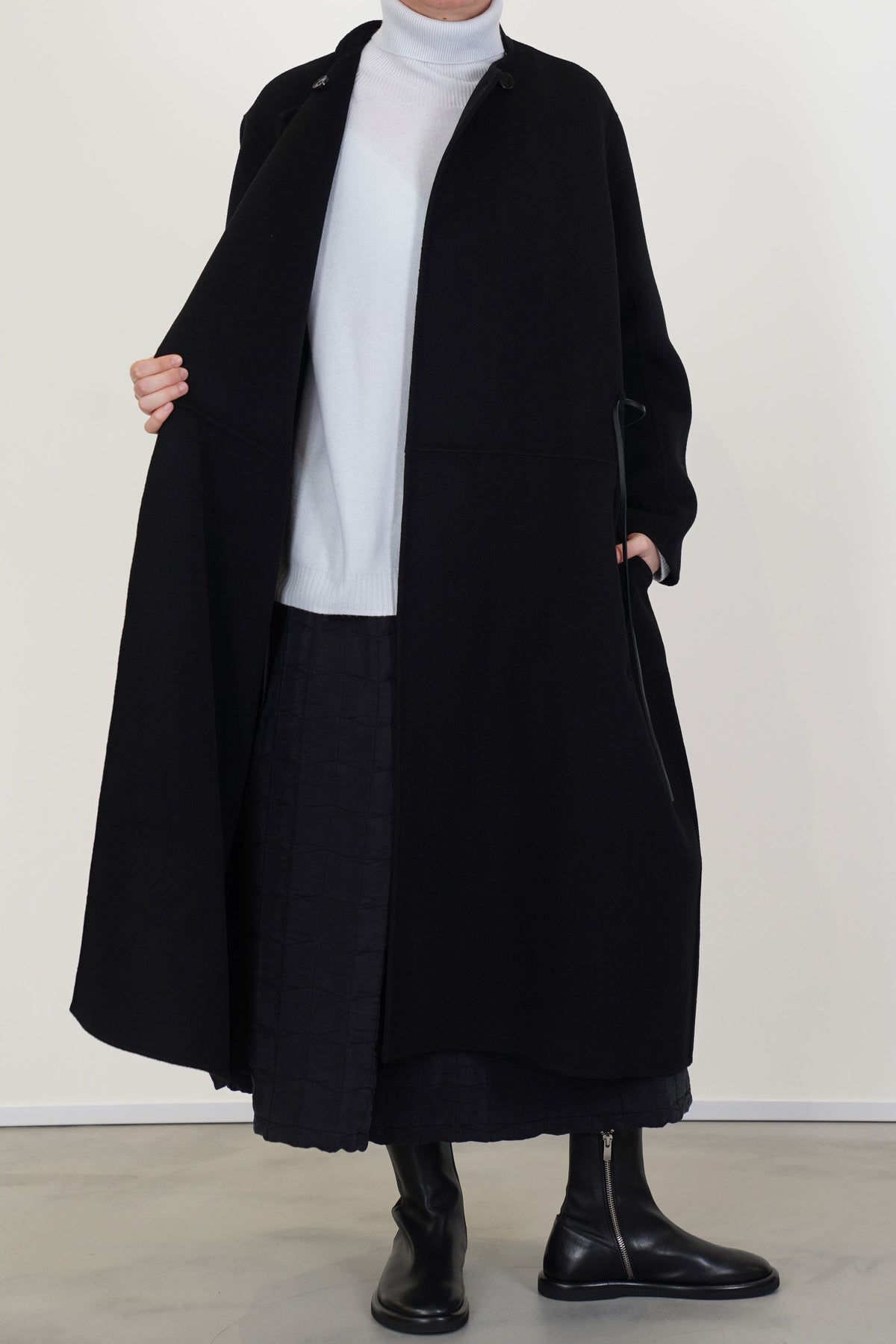cashmere coat cash black