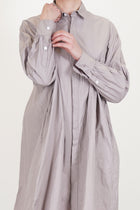 back side pleated shirt dress grayish rose ym43qd05