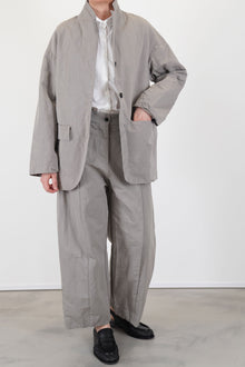 bella cotton linen jacket grey