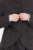 woolen caryl jacket brown navy