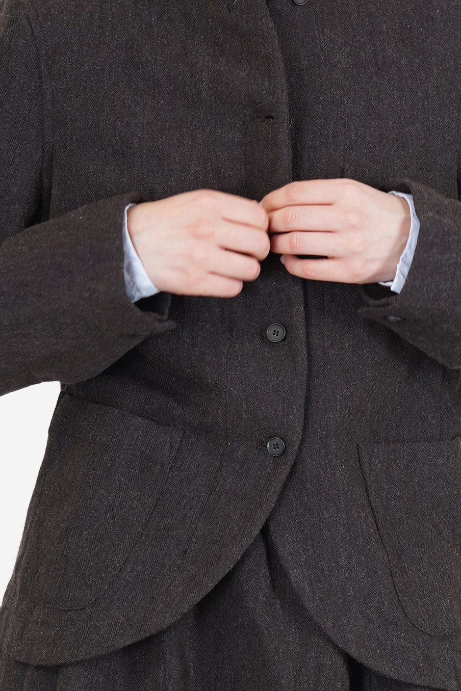 woolen caryl jacket brown navy