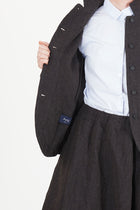 woolen caryl jacket brown navy