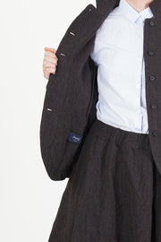 woolen caryl jacket brown navy
