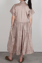 pink grey silk dress