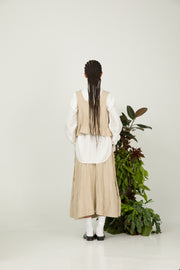 top yad plaid linen beige
