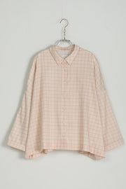 shirt brigitte peach x green check