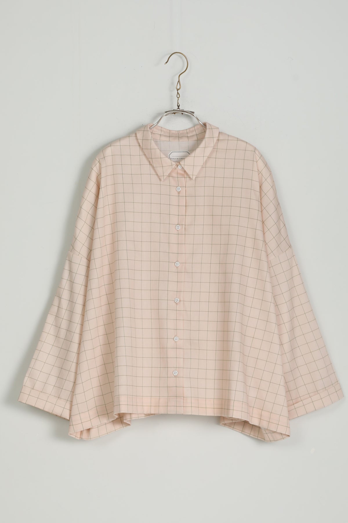 shirt brigitte peach x green check