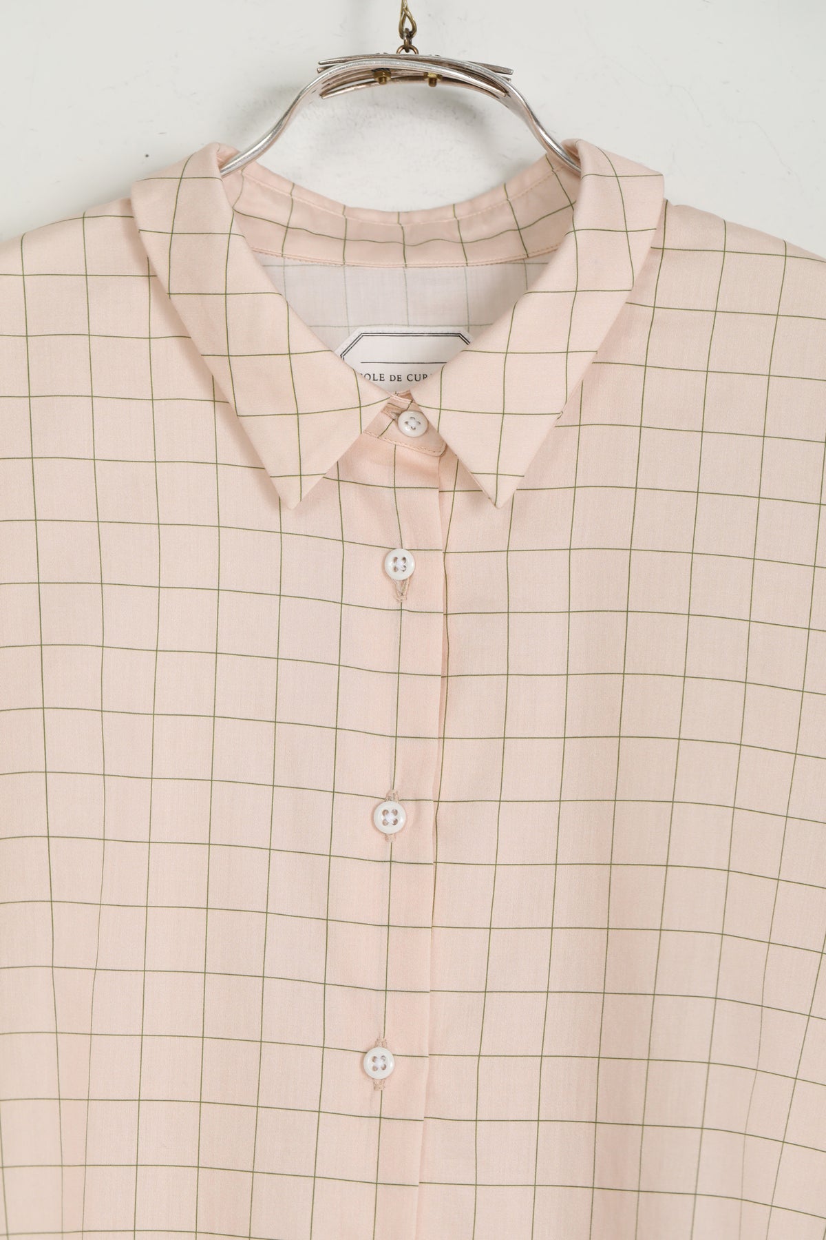 shirt brigitte peach x green check