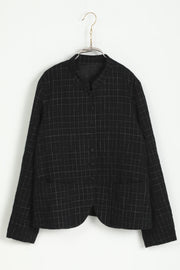 jacket jessica cotton wool chalk check black