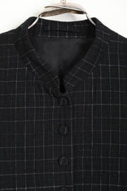 jacket jessica cotton wool chalk check black