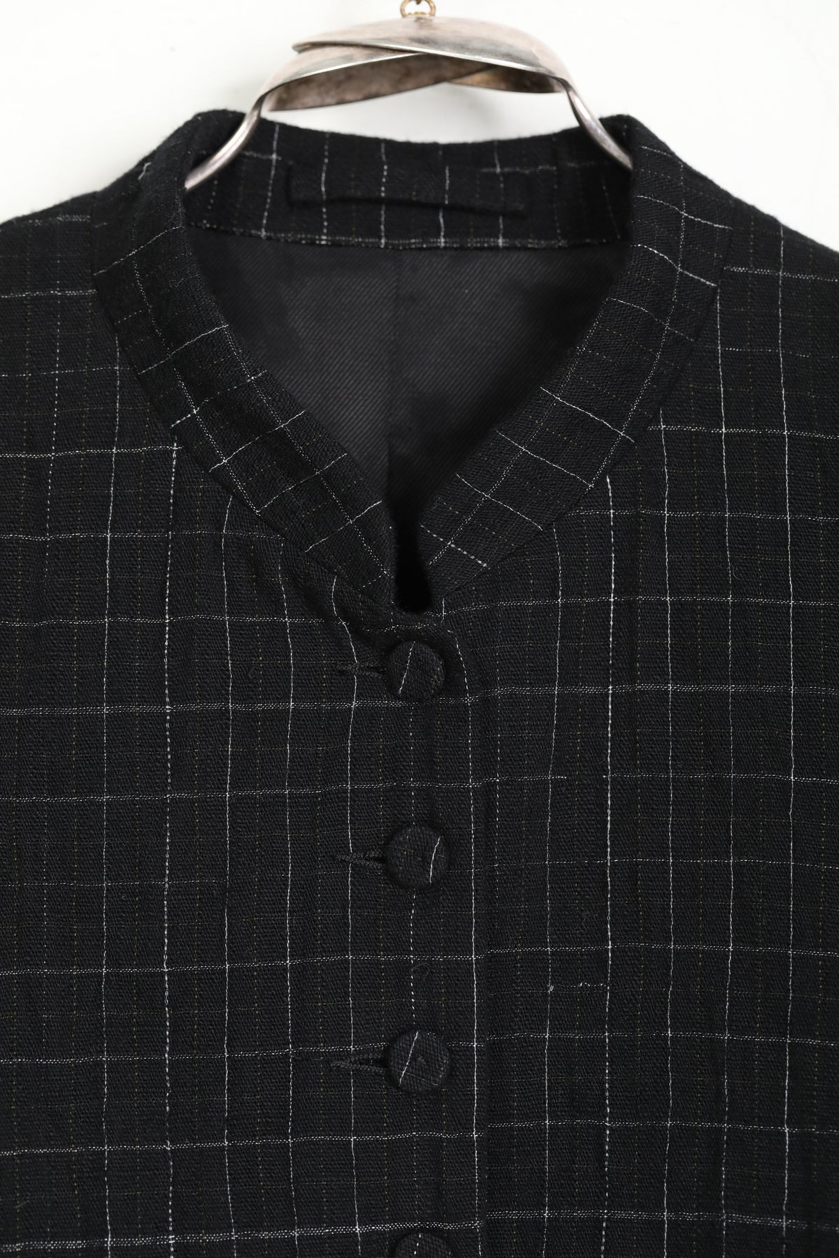 jacket jessica cotton wool chalk check black