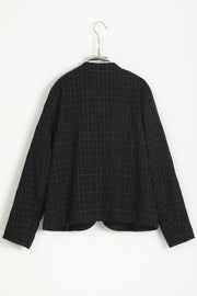 jacket jessica cotton wool chalk check black