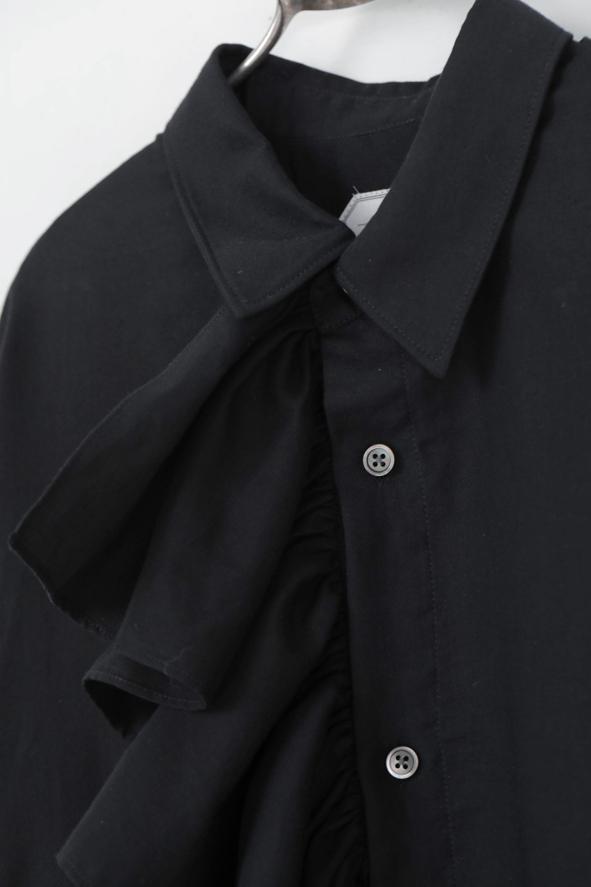 simon ruffle blouse black