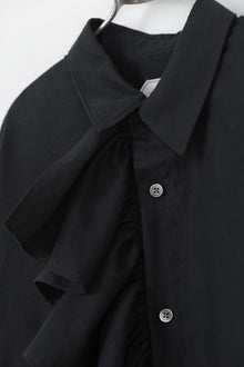 simon ruffle blouse black