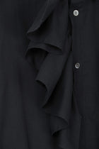 simon ruffle blouse black