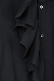 simon ruffle blouse black