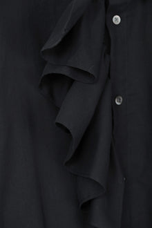 simon ruffle blouse black