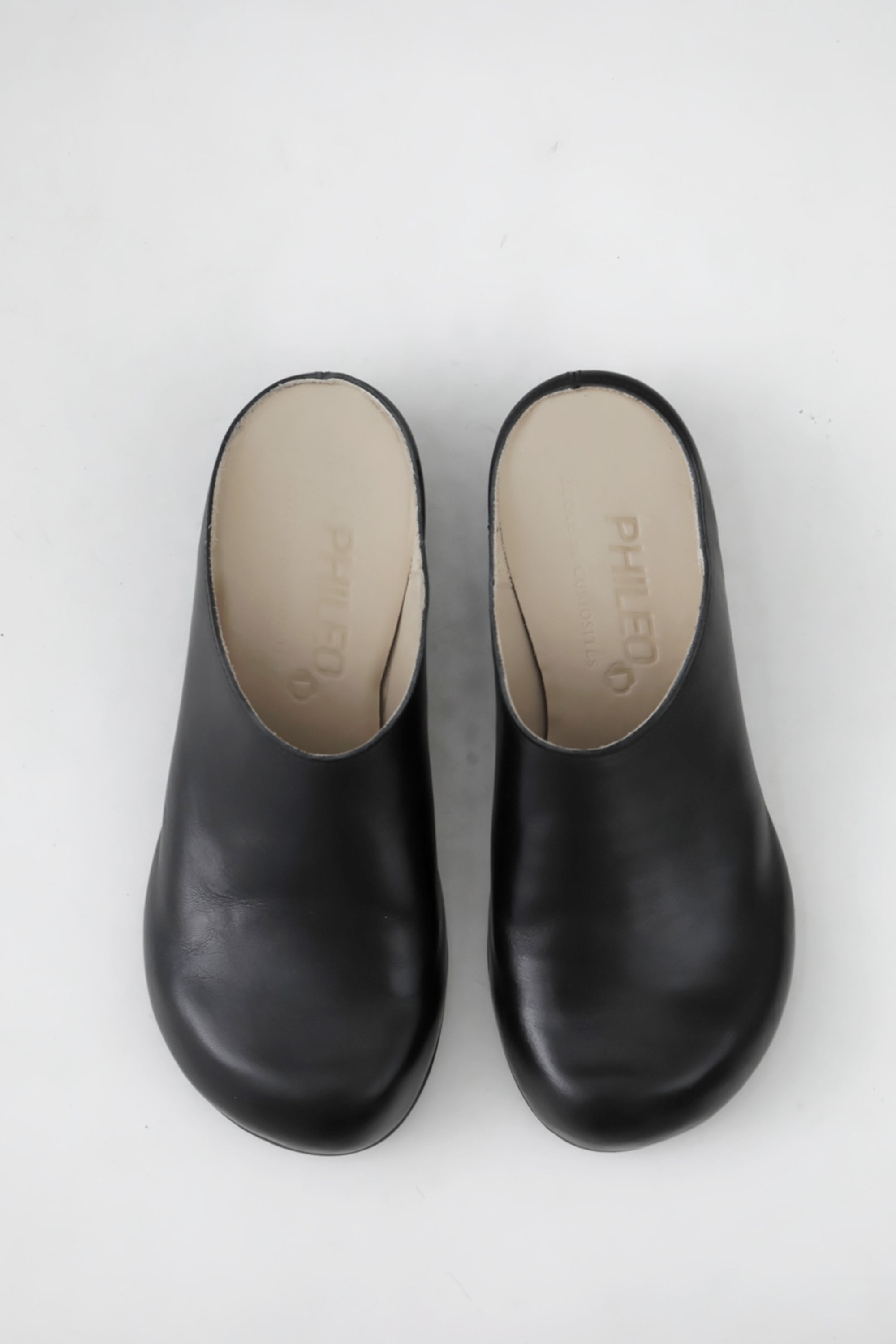 cleo mule sandals leather black