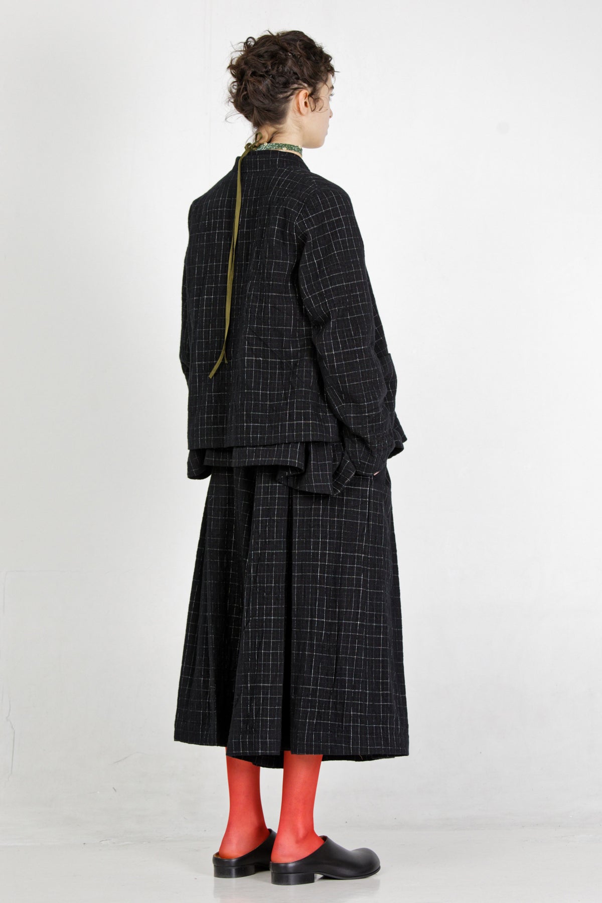 jacket jessica cotton wool chalk check black