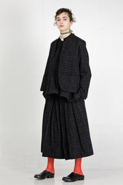 jacket jessica cotton wool chalk check black