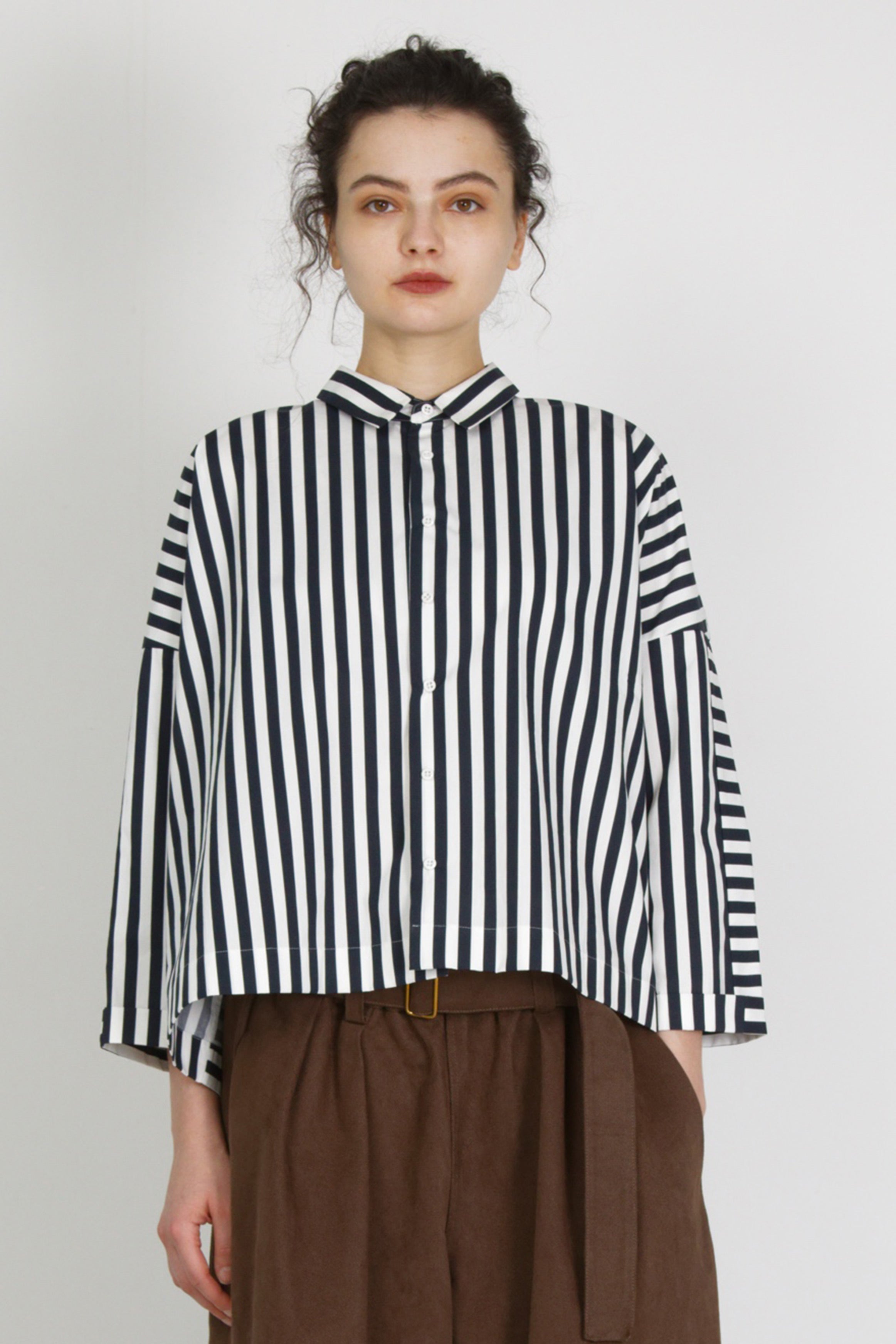 école de curiosités shirt brigitte white x navy stripe | carrousel