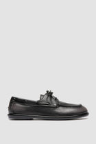 love 101 leather boat shoes black